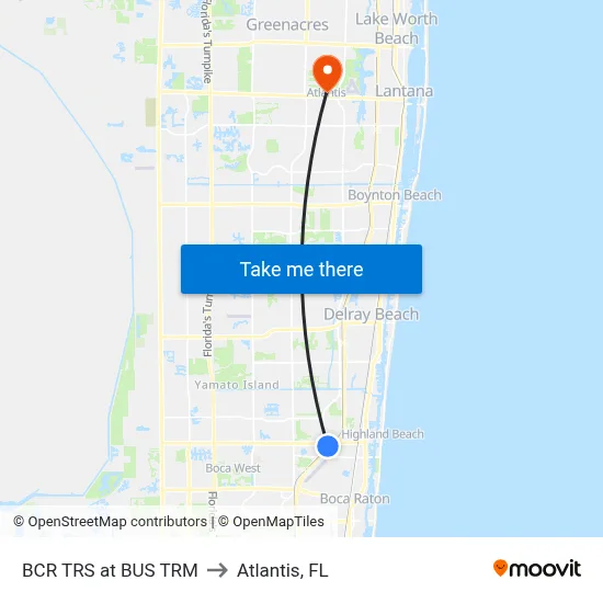 BCR TRS at BUS TRM to Atlantis, FL map
