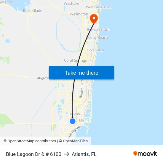 Blue Lagoon Dr & # 6100 to Atlantis, FL map
