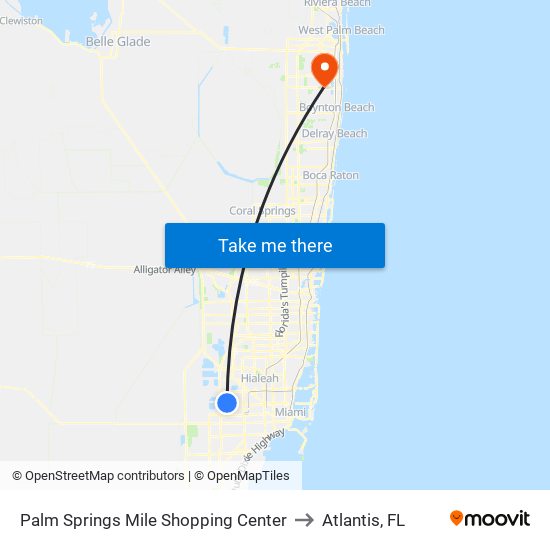 Palm Springs Mile Shopping Center to Atlantis, FL map