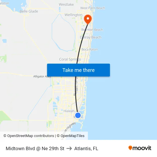Midtown Blvd @ Ne 29th St to Atlantis, FL map