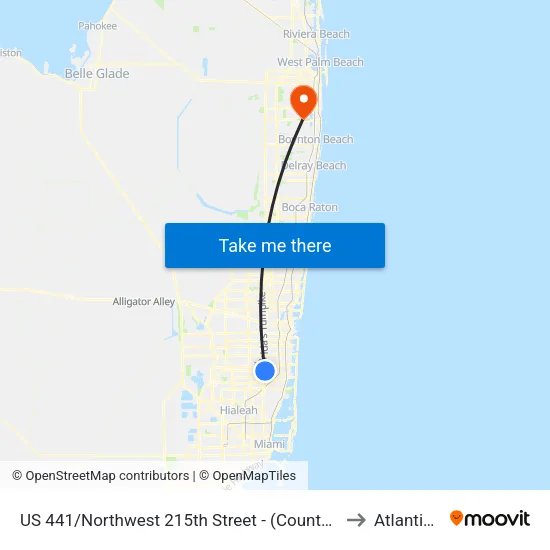 US 441/Northwest 215th Street - (County Line Road) to Atlantis, FL map