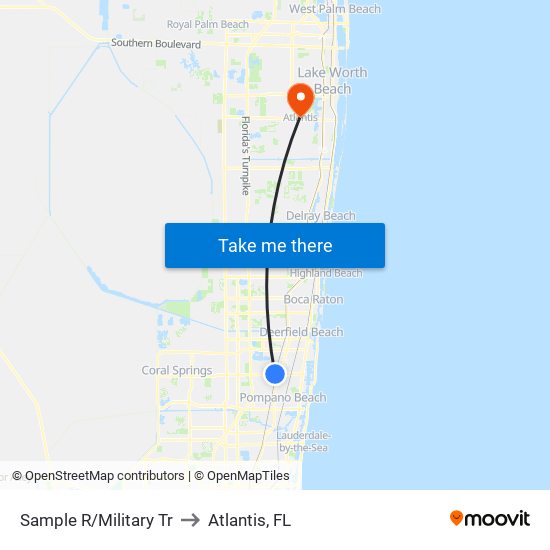 SAMPLE R/MILITARY TR to Atlantis, FL map