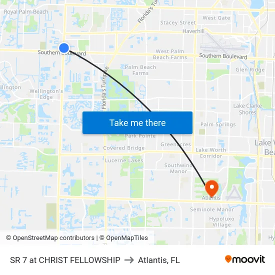 SR 7 at CHRIST FELLOWSHIP to Atlantis, FL map