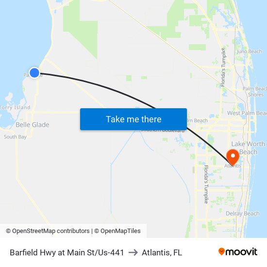 Barfield Hwy at Main St/Us-441 to Atlantis, FL map