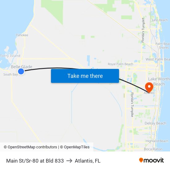 Main St/Sr-80 at Bld 833 to Atlantis, FL map