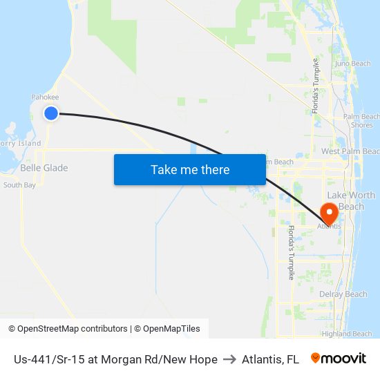 Us-441/Sr-15 at Morgan Rd/New Hope to Atlantis, FL map