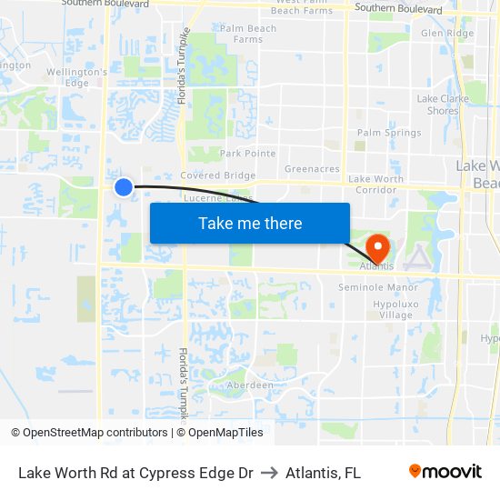 Lake Worth Rd at Cypress Edge Dr to Atlantis, FL map