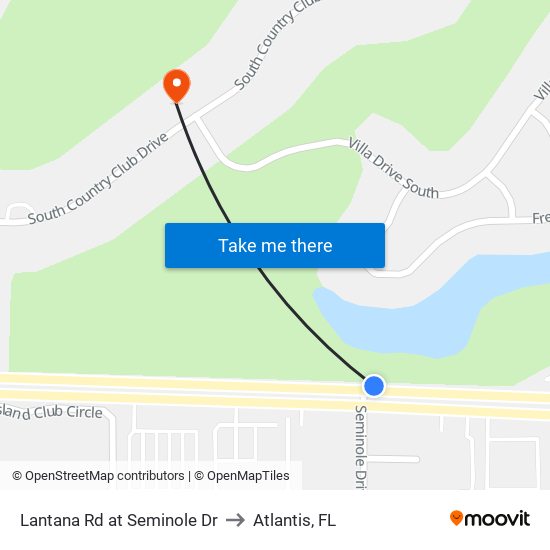 Lantana Rd at  Seminole Dr to Atlantis, FL map