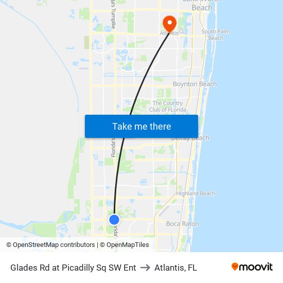 Glades Rd at Picadilly Sq SW Ent to Atlantis, FL map