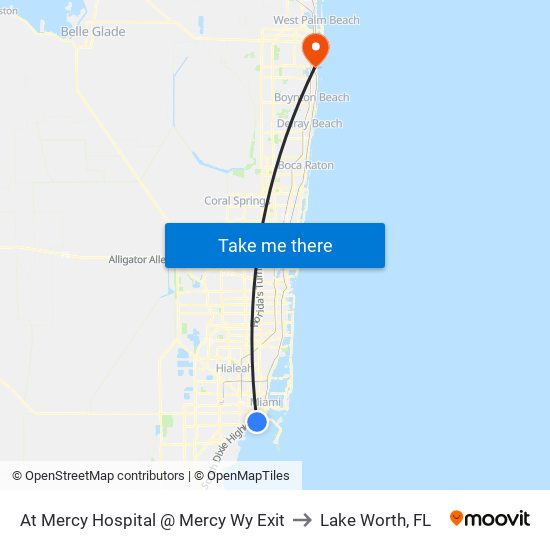 At Mercy Hospital @ Mercy Wy Exit to Lake Worth, FL map
