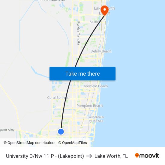 UNIVERSITY D/NW 11 P - (LAKEPOINT) to Lake Worth, FL map