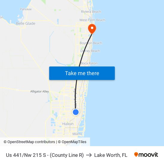 Us 441/Nw 215 S - (County Line R) to Lake Worth, FL map