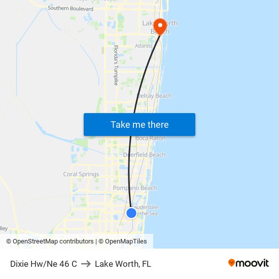 DIXIE HW/NE 46 C to Lake Worth, FL map