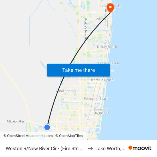 Weston R/New River Cir - (Fire Stn 83) to Lake Worth, FL map