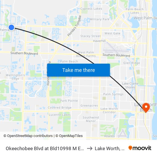 Okeechobee Blvd at Bld10998 M Ent to Lake Worth, FL map