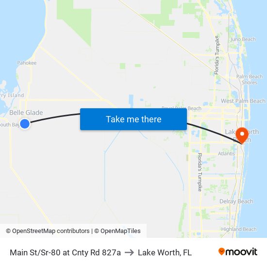 Main St/Sr-80 at Cnty Rd 827a to Lake Worth, FL map