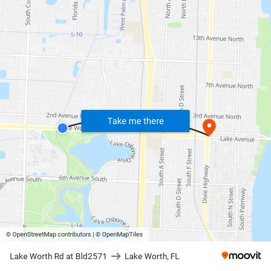 Lake Worth Rd at Bld2571 to Lake Worth, FL map