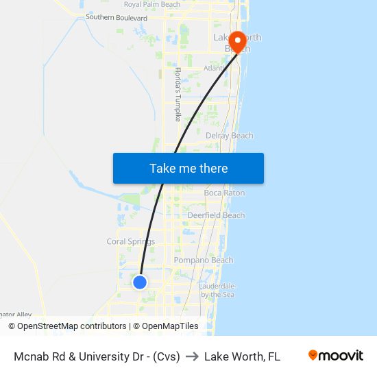 Mcnab Rd & University Dr - (Cvs) to Lake Worth, FL map