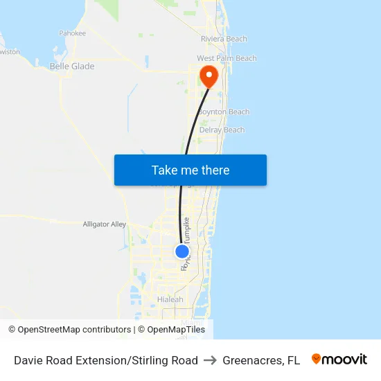 Davie Road Extension/Stirling Road to Greenacres, FL map