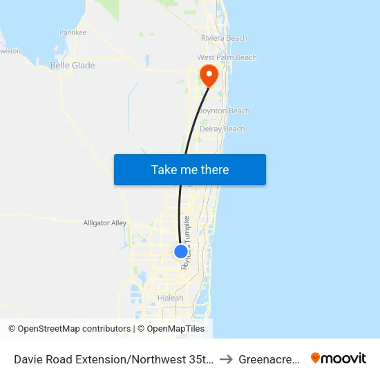 Davie Road Extension/Northwest 35th Street to Greenacres, FL map