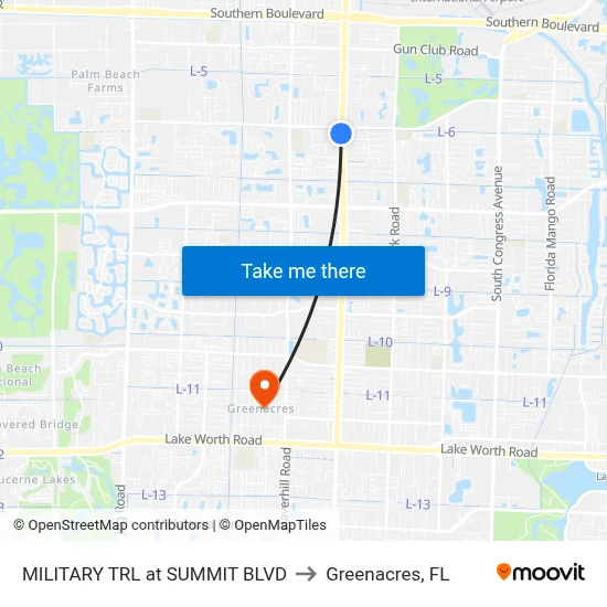 MILITARY TRL at SUMMIT BLVD to Greenacres, FL map