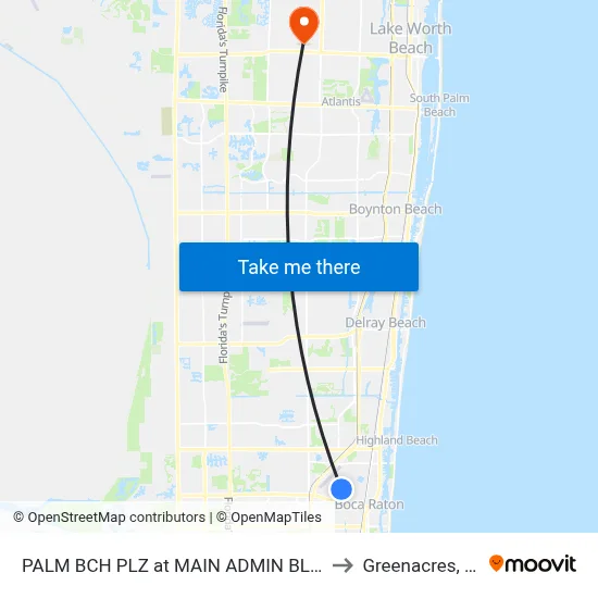 PALM BCH PLZ at  MAIN ADMIN BLDG to Greenacres, FL map