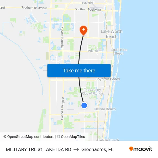 MILITARY TRL at  LAKE IDA RD to Greenacres, FL map