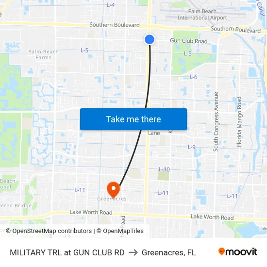 MILITARY TRL at GUN CLUB RD to Greenacres, FL map