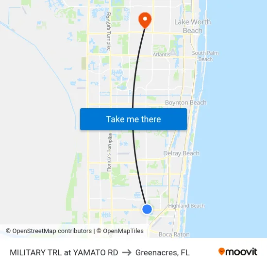 MILITARY TRL at  YAMATO RD to Greenacres, FL map
