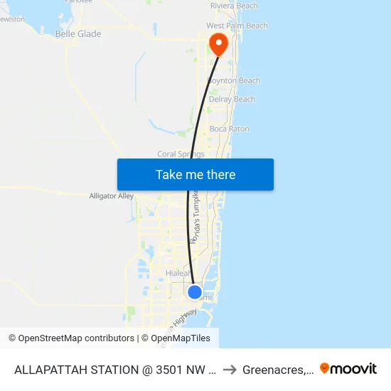 Allapattah Station @ 3501 Nw 12 Av to Greenacres, FL map