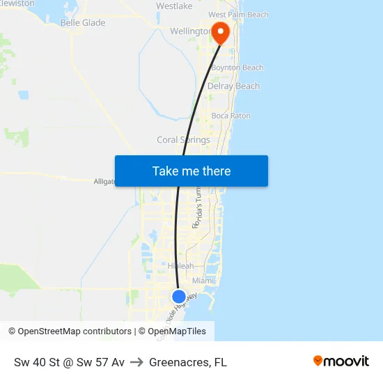 Sw 40 St @ Sw 57 Av to Greenacres, FL map
