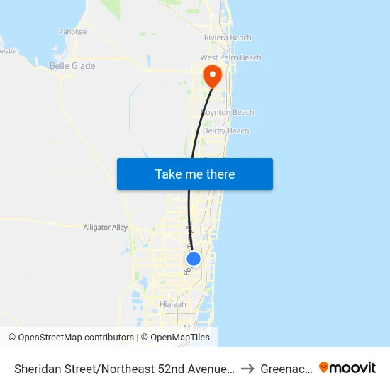 Sheridan Street/Northeast 52nd Avenue - (Sheridan Technical) to Greenacres, FL map