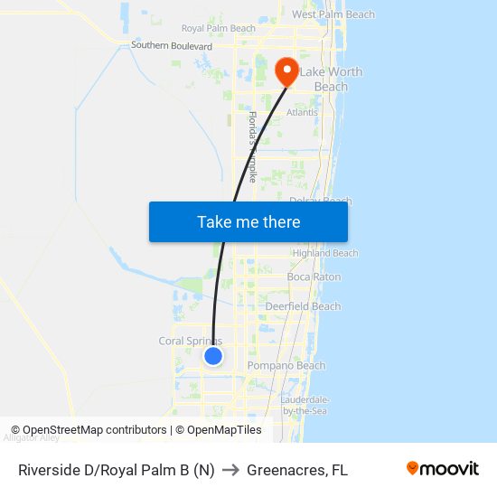 RIVERSIDE D/ROYAL PALM B (N) to Greenacres, FL map