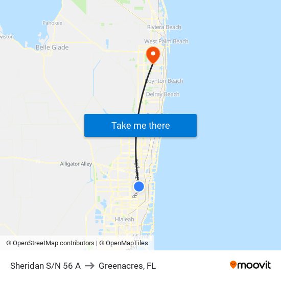 Sheridan S/N 56 A to Greenacres, FL map