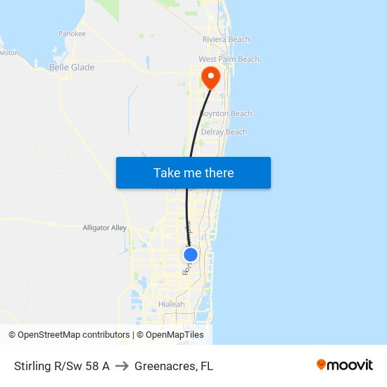 Stirling R/Sw 58 A to Greenacres, FL map