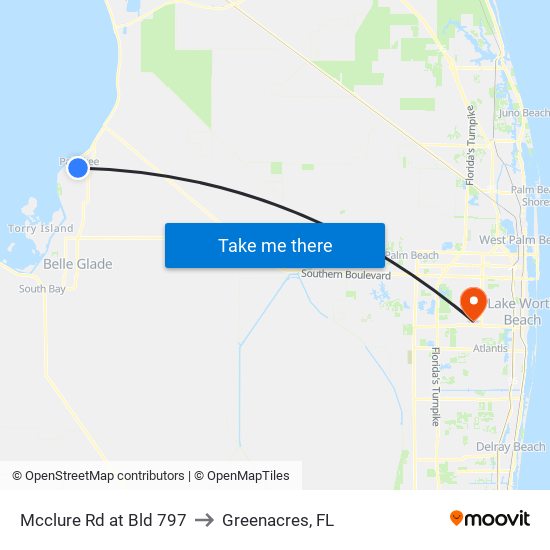 Mcclure  Rd at Bld 797 to Greenacres, FL map