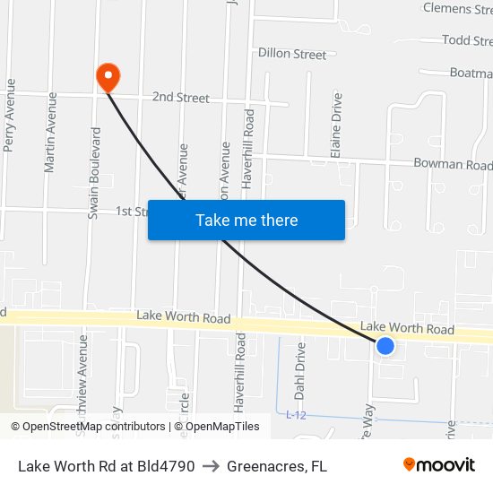 Lake Worth Rd at Bld4790 to Greenacres, FL map