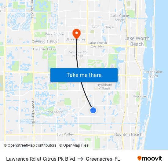 Lawrence Rd at  Citrus Pk Blvd to Greenacres, FL map