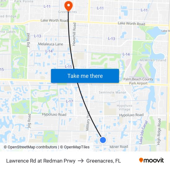 Lawrence Rd at  Redman Prwy to Greenacres, FL map