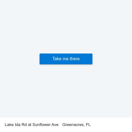 LAKE IDA RD at SUNFLOWER AVE to Greenacres, FL map