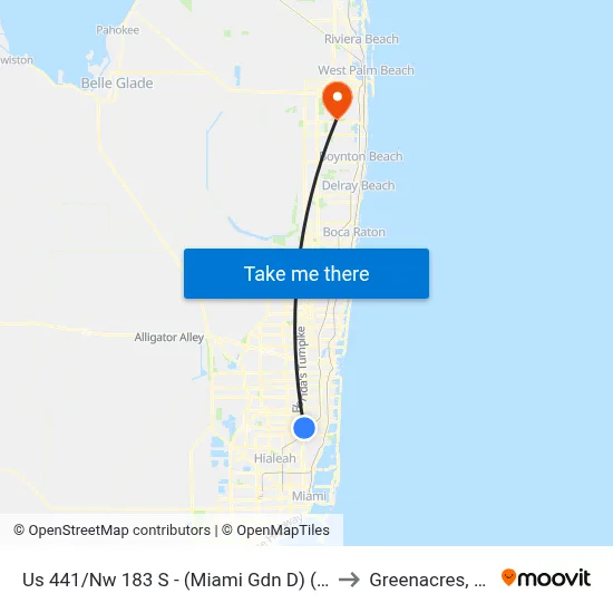 Us 441/Nw 183 S - (Miami Gdn D) (S) to Greenacres, FL map