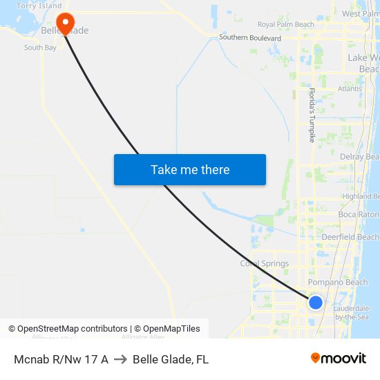 Mcnab R/Nw 17 A to Belle Glade, FL map