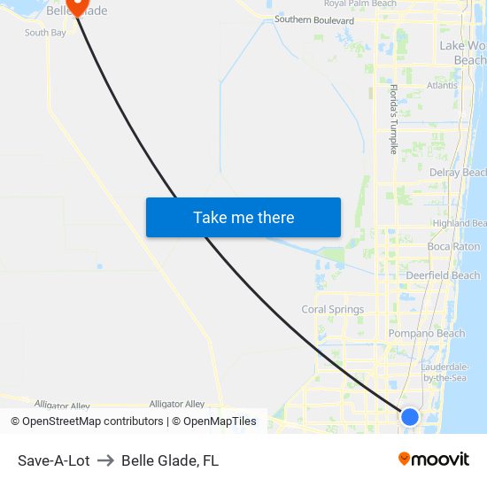 SISTRUNK B/NW 7 A to Belle Glade, FL map