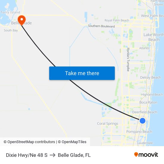 Dixie Hwy/Ne 48 S to Belle Glade, FL map