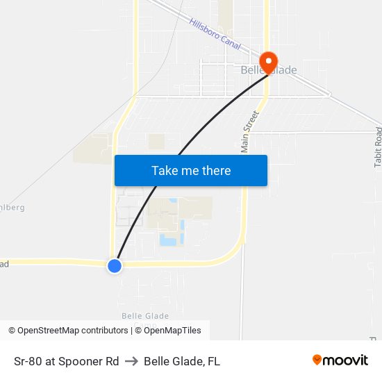 Sr-80 at Spooner Rd to Belle Glade, FL map