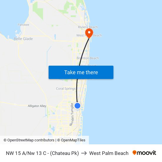 NW 15 A/NW 13 C - (CHATEAU PK) to West Palm Beach map