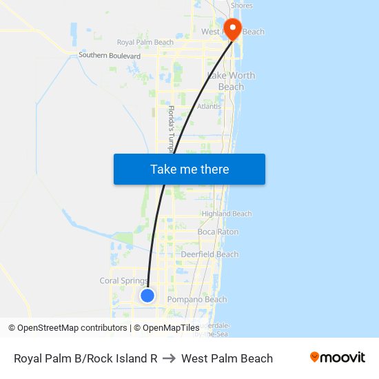 ROYAL PALM B/ROCK ISLAND R to West Palm Beach map