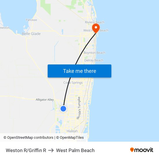 WESTON R/GRIFFIN R to West Palm Beach map