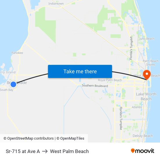 SR-715 at AVE A to West Palm Beach map