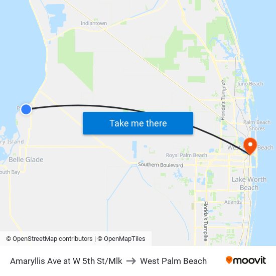 Amaryllis  Ave at W 5th St/Mlk to West Palm Beach map